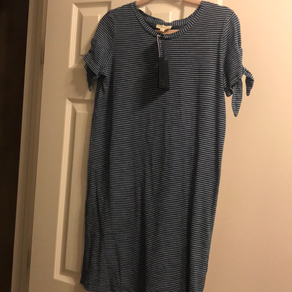 Navy and white dress